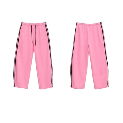 Pink Three-Bar Banana Hip-Hop Pants