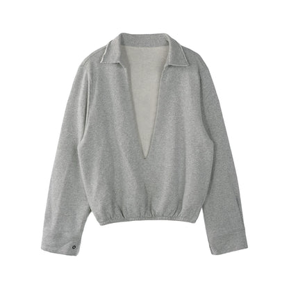 Korean-Style Layered Half-Zip Sweater