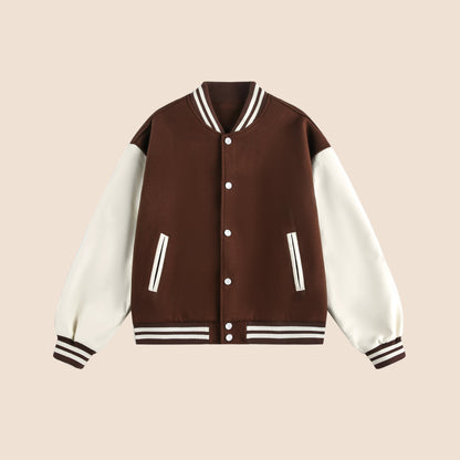 Patchwork Contrast Baseball Jersey Jacket
