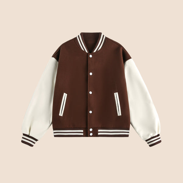 Patchwork Contrast Baseball Jersey Jacket
