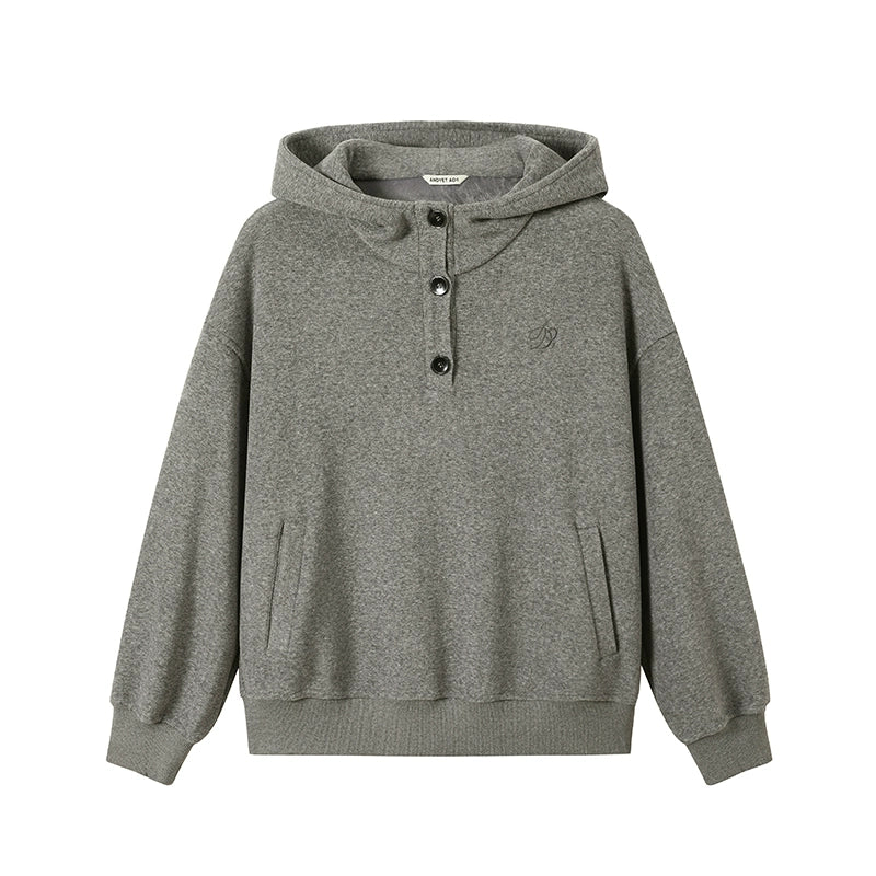 Loose Hooded Pullover Sweater 