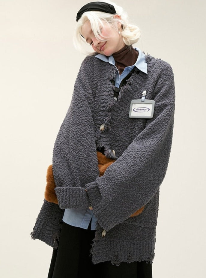 Long sweater knitted jacket