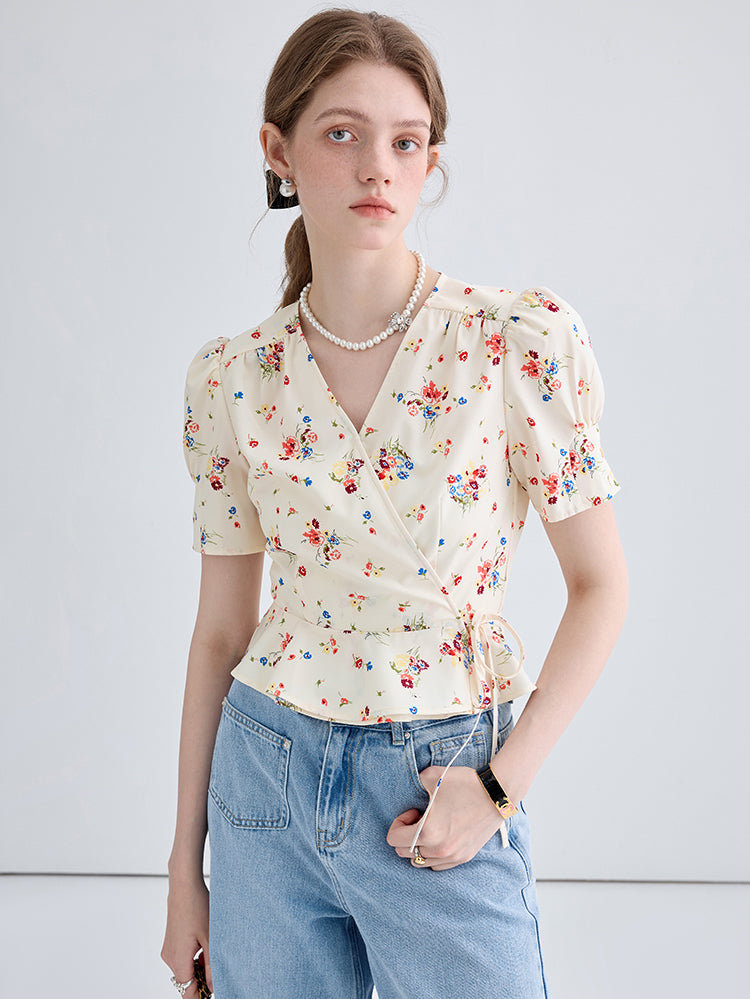 French Floral Slimming Shirt