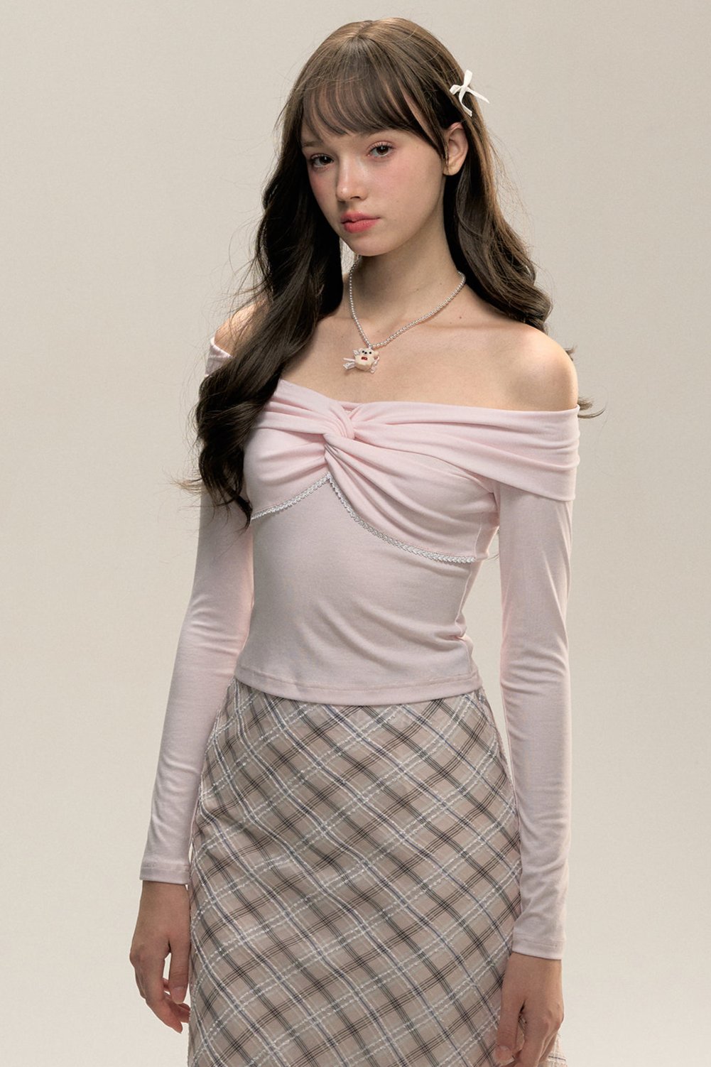 One-Shoulder Long-Sleeve Knit Top