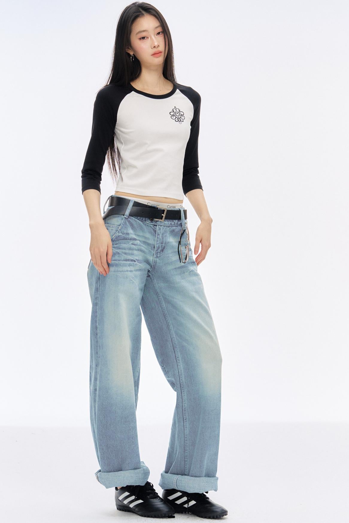 필수 크롭 티셔츠 