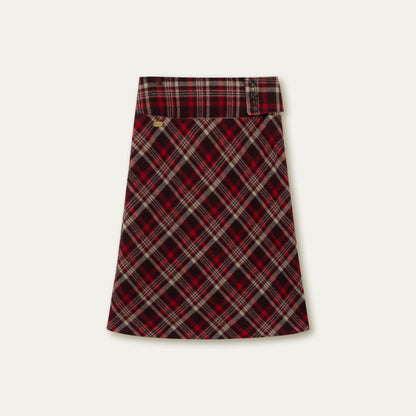 Vintage Plaid Midi Skirt