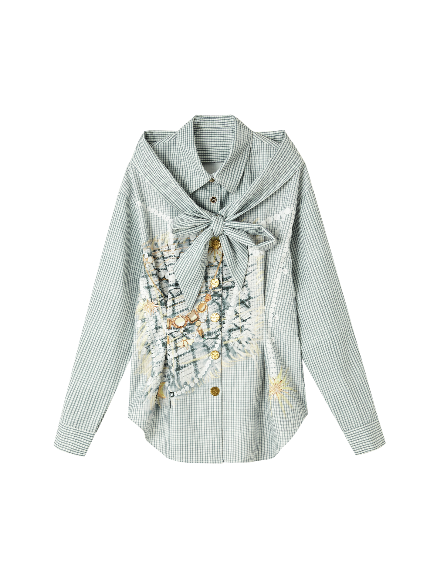 Vintage Money Plaid Blouse