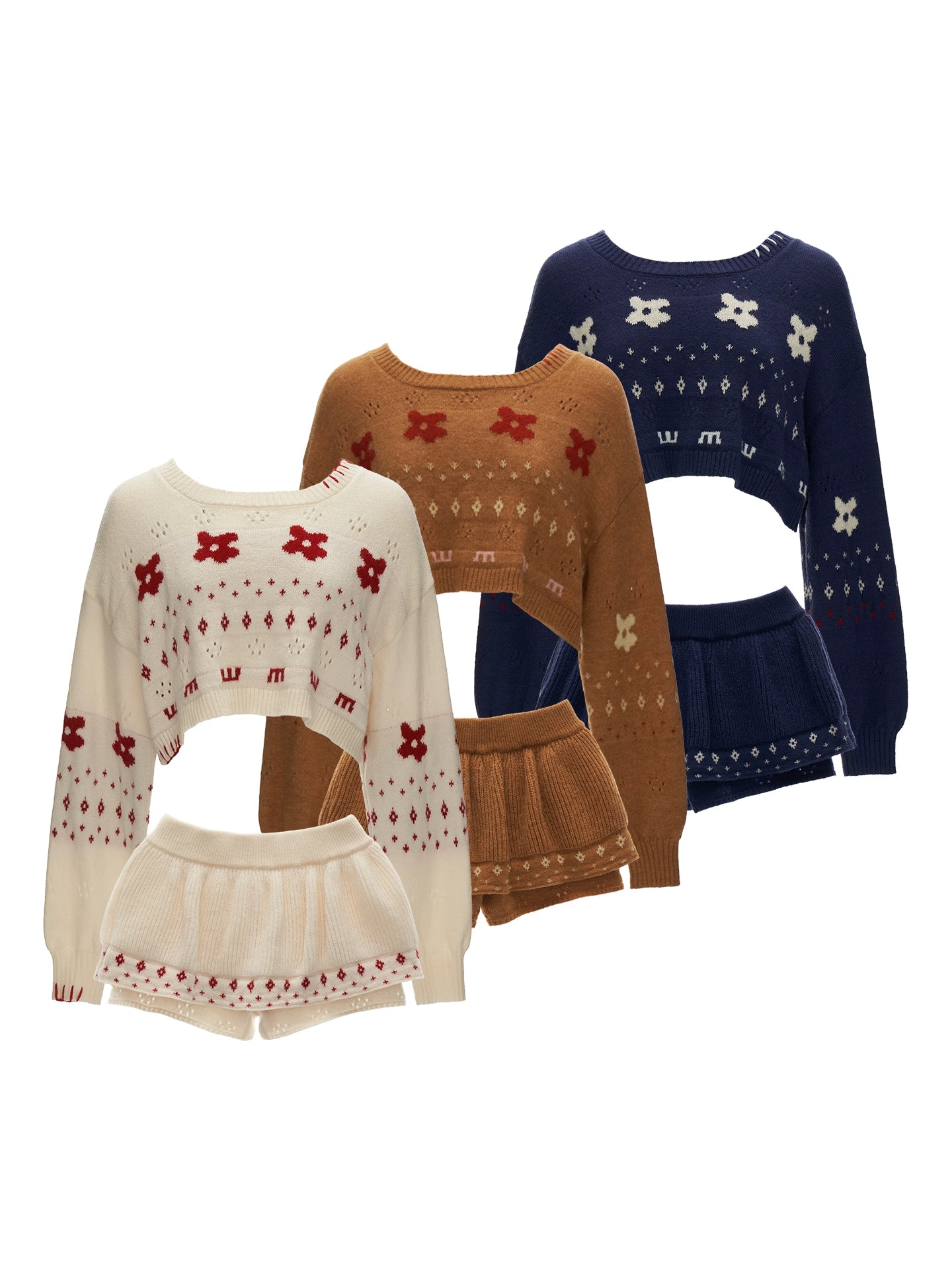 Star Jacquard Sweater Top Set-Up