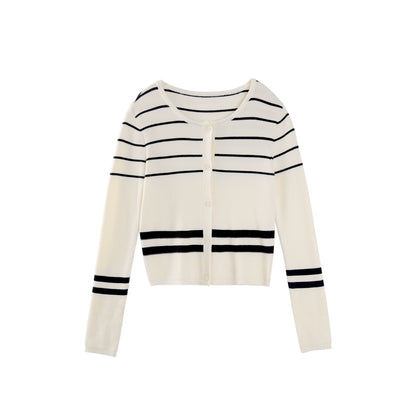 Striped Knit Jacket Set-Up