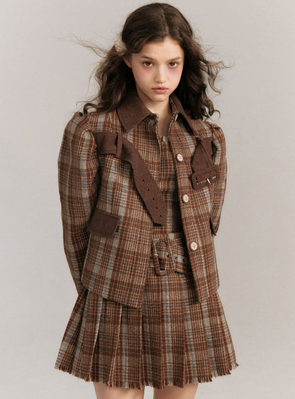 Plaid Belted Coat