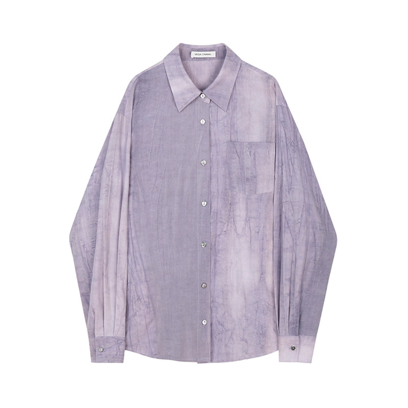 TIE-DYE WASHED LONG SLEEVE TOP