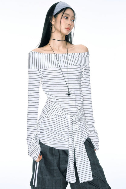 Waist Tie One-Shoulder Top