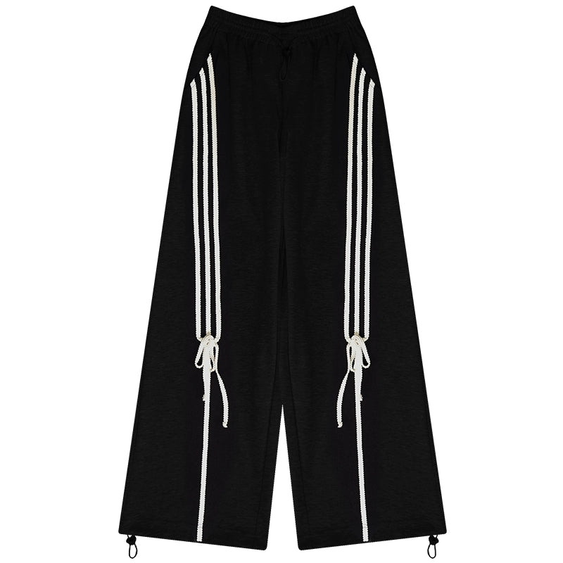 Drape Tie Straight Leg Sweatpants