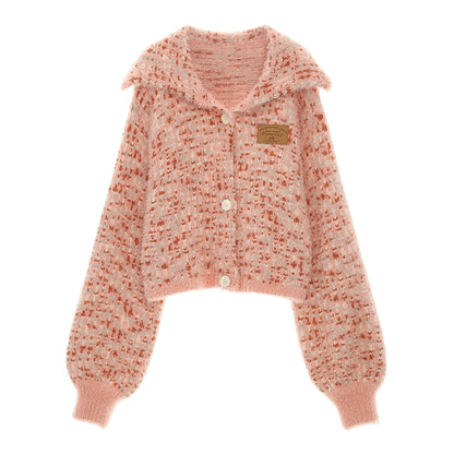 Iceland Roll-Neck Pink Cardigan