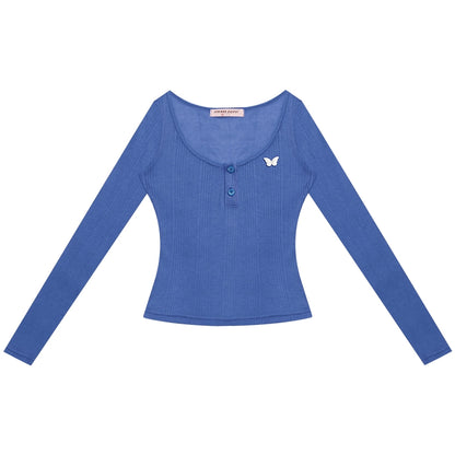 Semi-Sheer Slim Long Sleeve T-Shirt