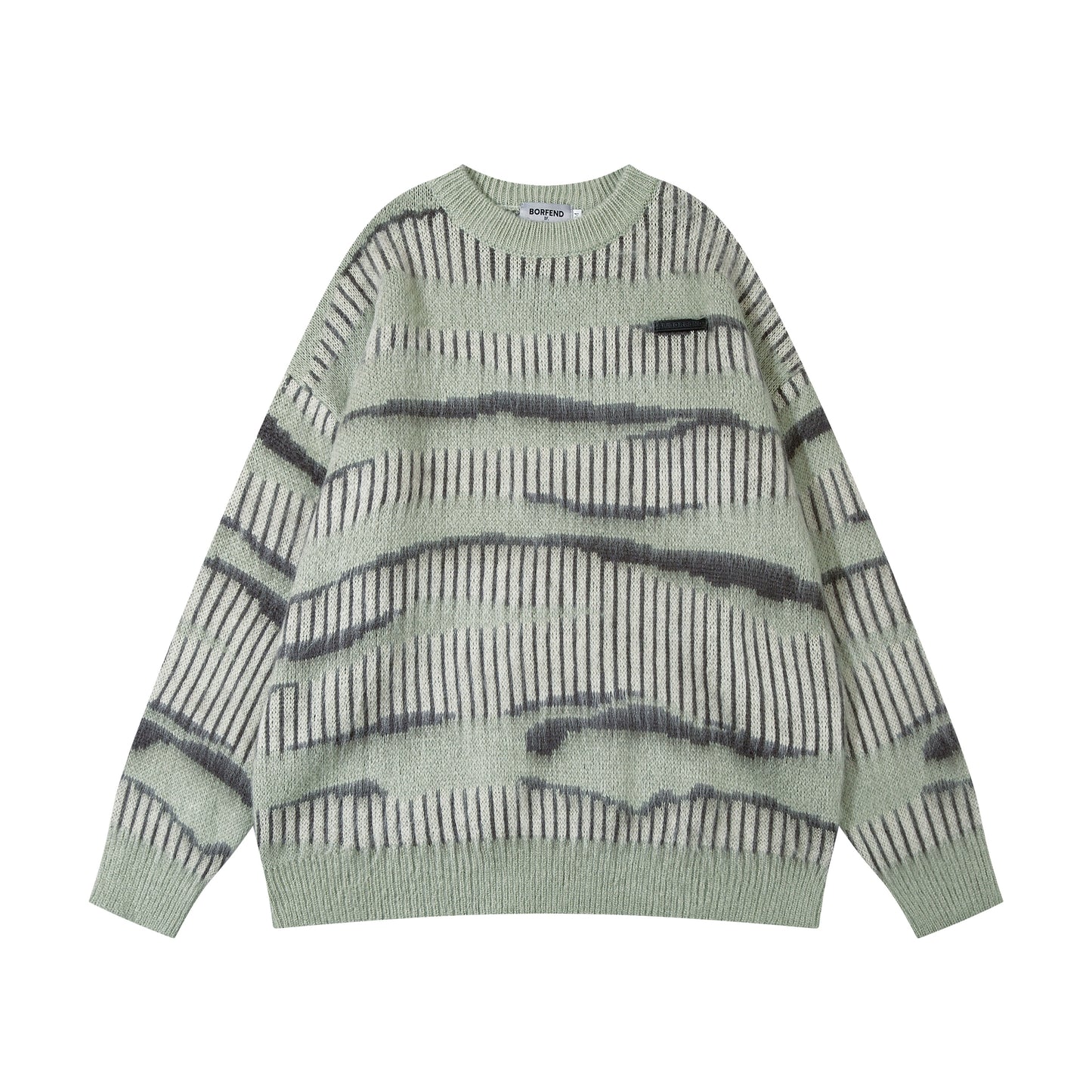 Vintage Mohair Contrast Stripe Pullover Sweater