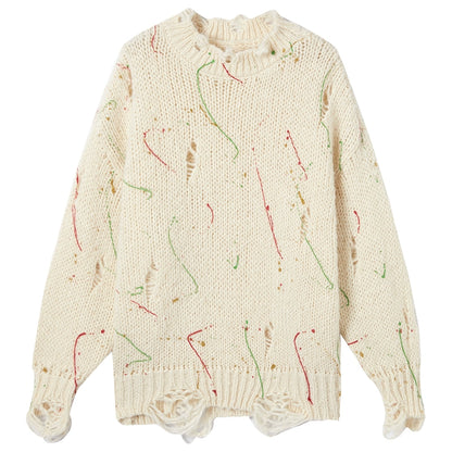 Irregular Color-Block Knit Sweater