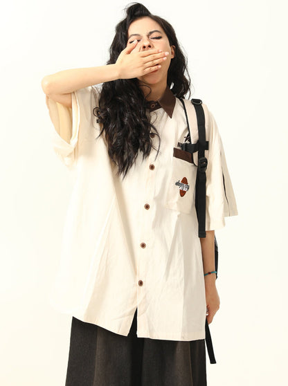 Vintage Embroidery Workwear Shirt