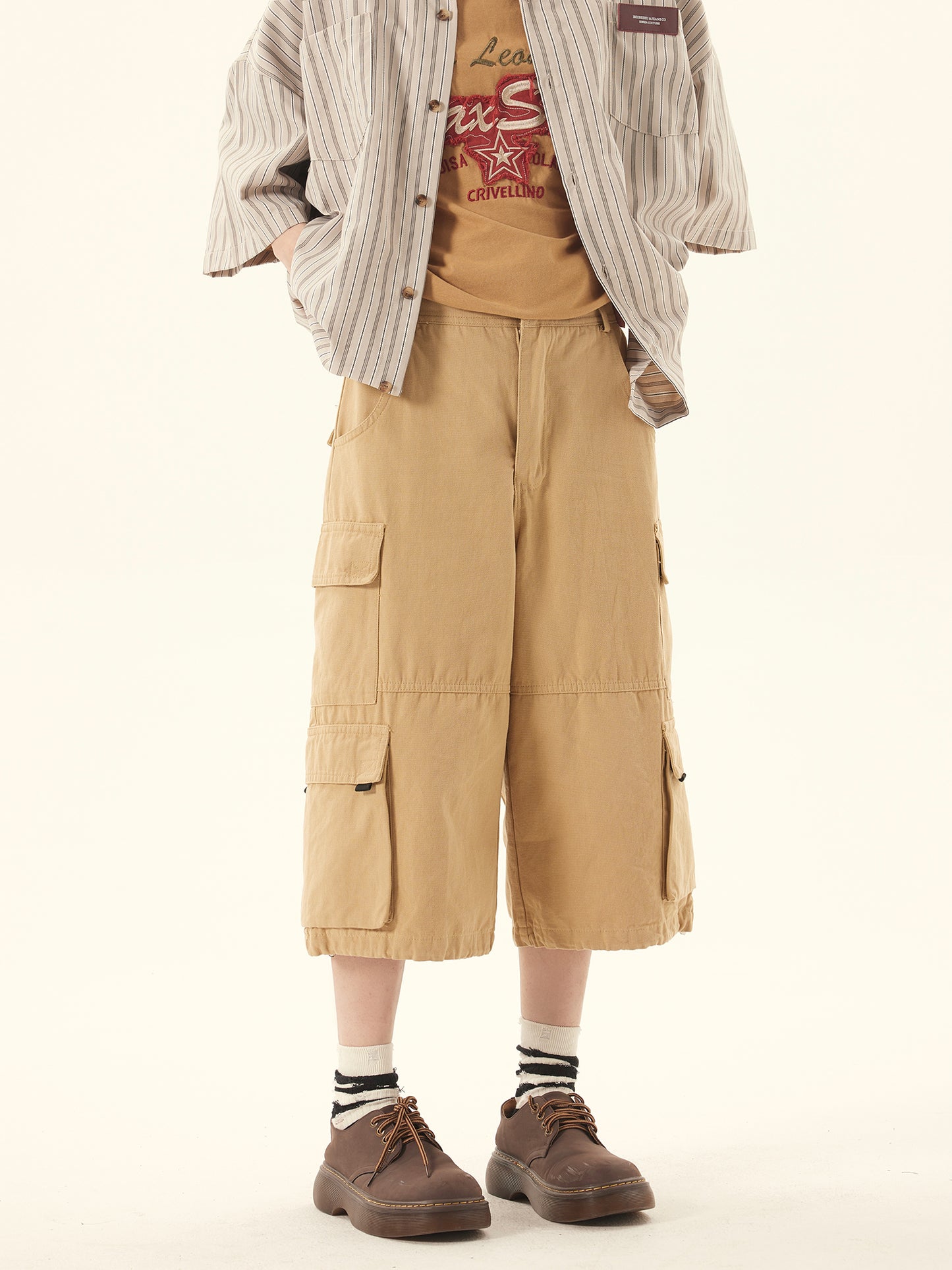 Vintage Khaki Cargo Casual Pants