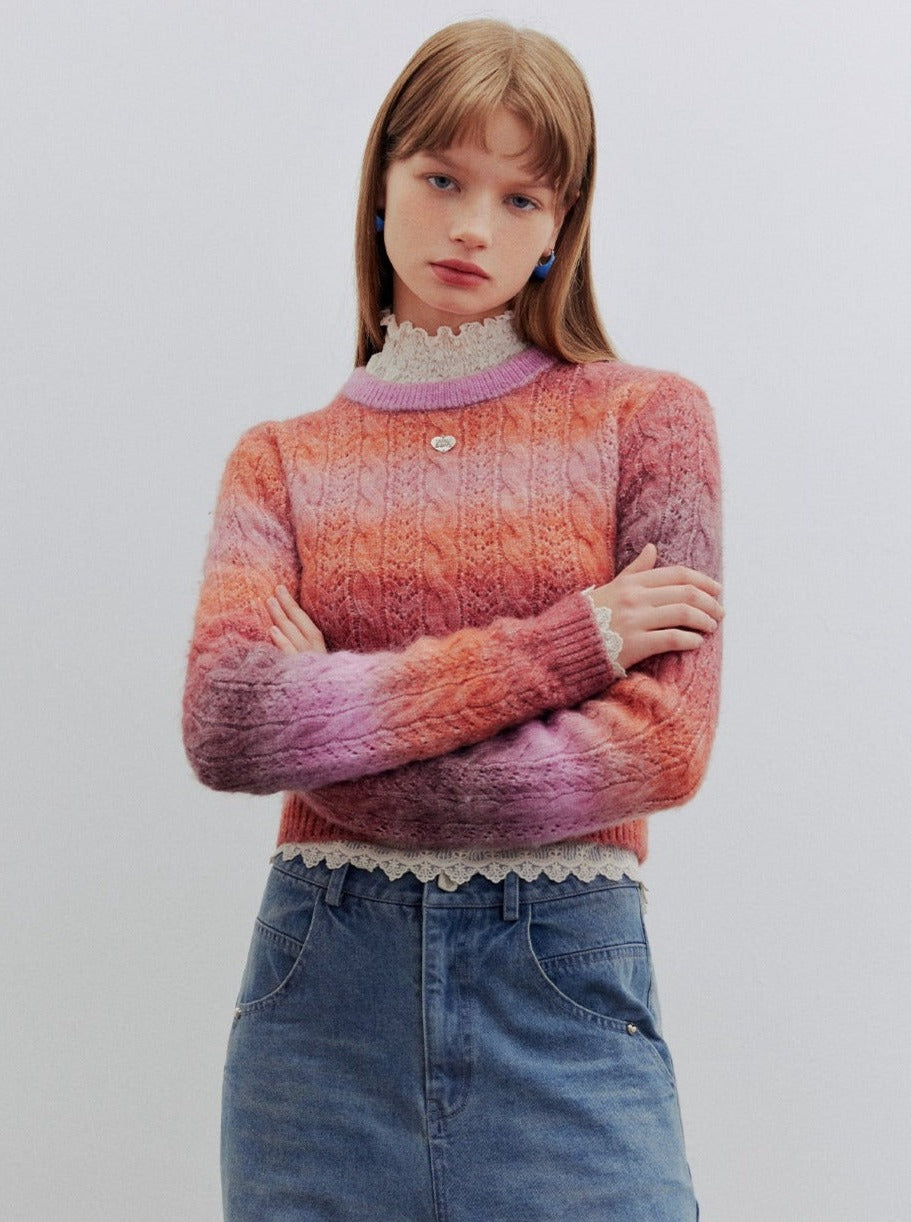 Long-sleeved round neck tops