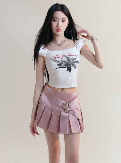 Lily Print Slim T-Shirt