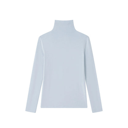 Tencel Wool Seamless Turtleneck Sweater