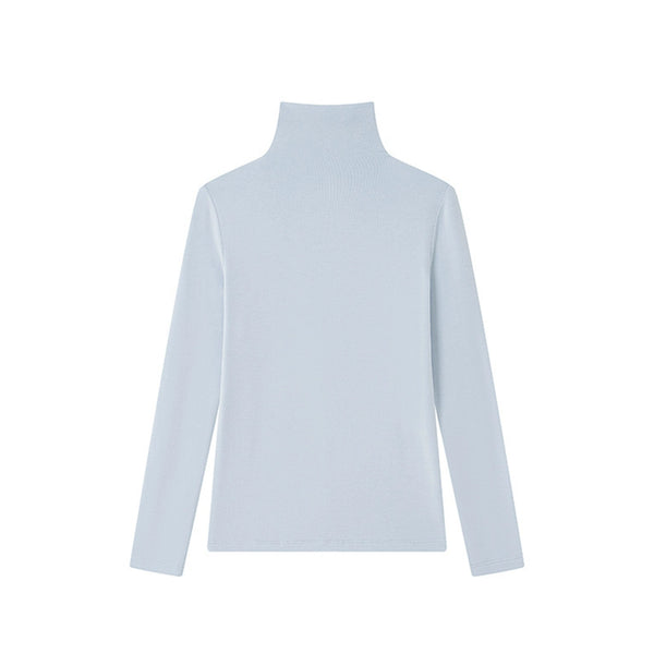 Tencel Wool Seamless Turtleneck Sweater