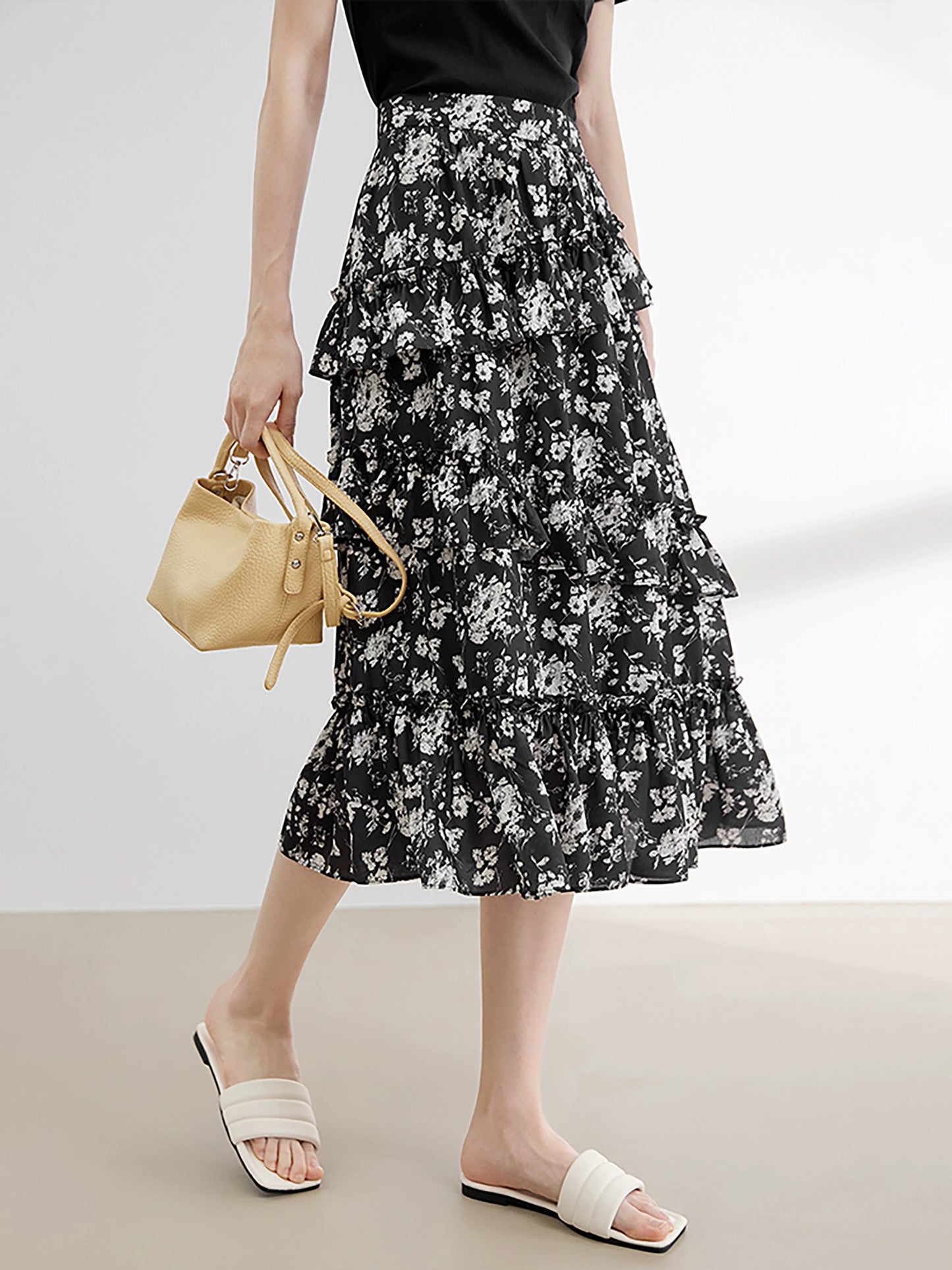 French Smudge Floral Skirt