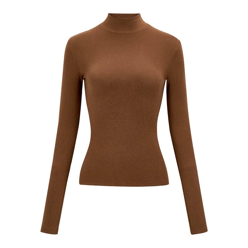 solid color slim breathable turtleneck tops