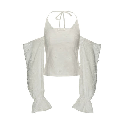 Off-Shoulder Flared Sleeve Blouse