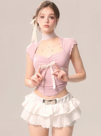 Pink Tie Bow T-Shirt