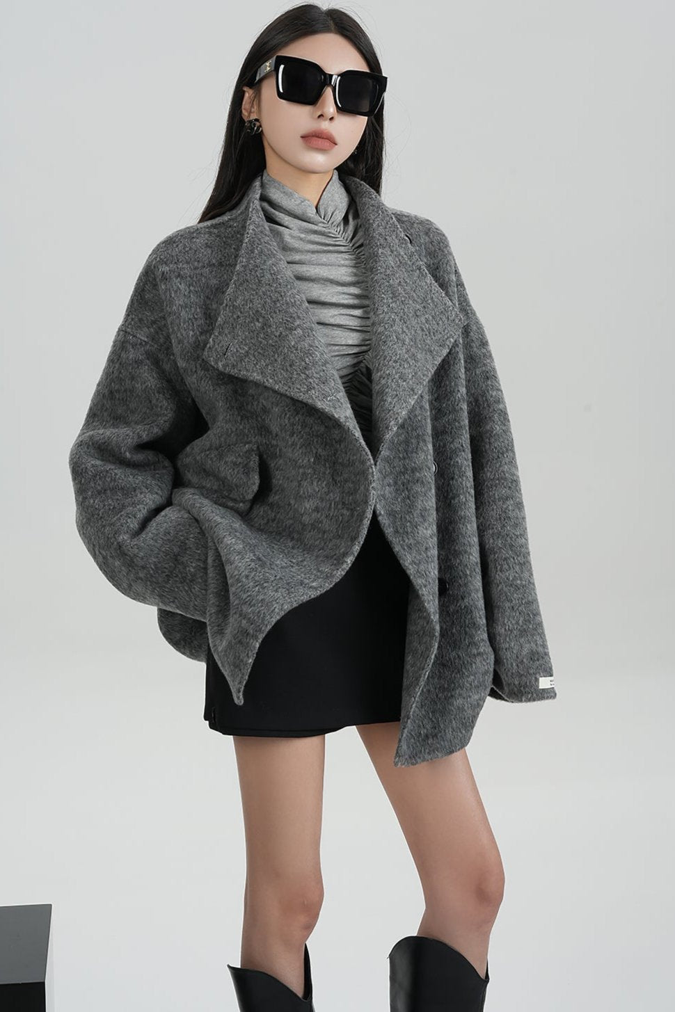 Temperament Double-Faced Tweed Coat