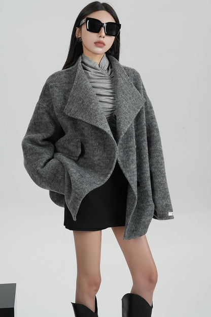 Temperament Double-Faced Tweed Coat