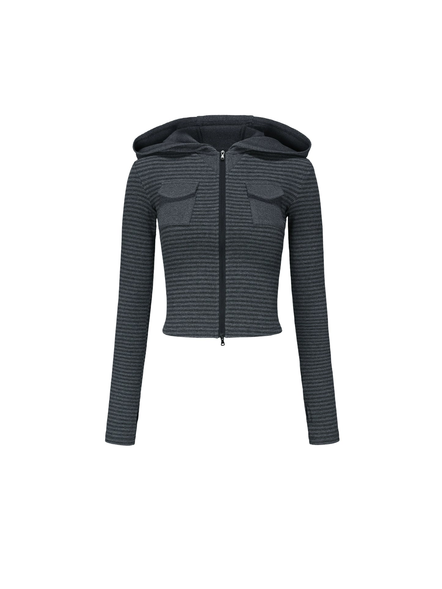 Slim Fit Cropped Hoodie Top