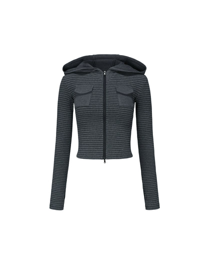 Slim Fit Cropped Hoodie Top