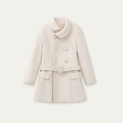 Gentle Lady Double-Breasted Mid-Length Coat Set-Up