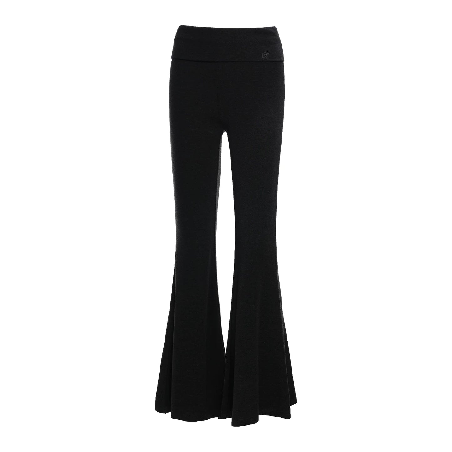 Pantalones de punto con cinturilla doblada
