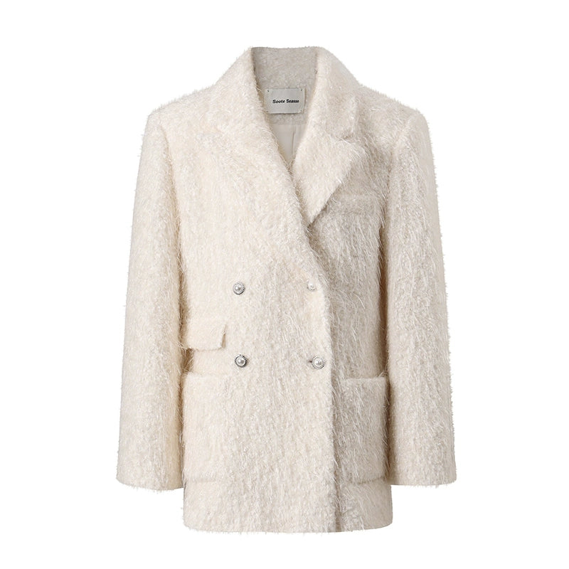 Loose woolen coat