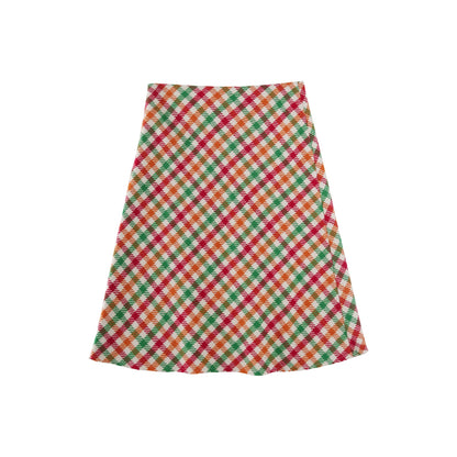New Diagonal Plaid A-Line Skirt