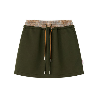 Korean Style Patchwork Plaid Skirt