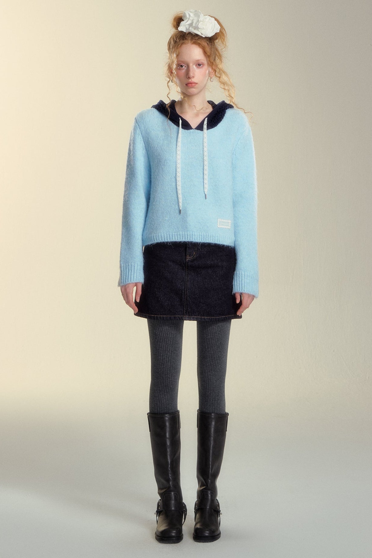 Hooded Cut-Out Sweater Top