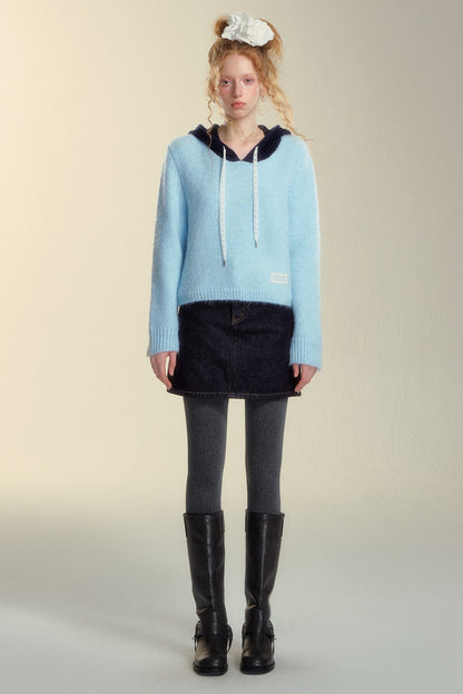 Hooded Cut-Out Sweater Top