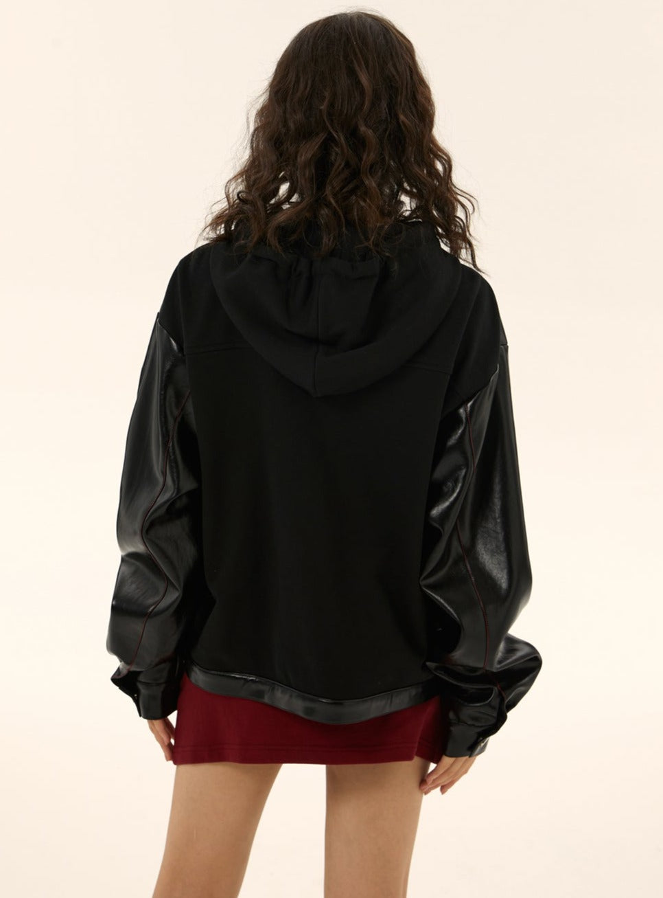 Hooded Short Leather Jacket