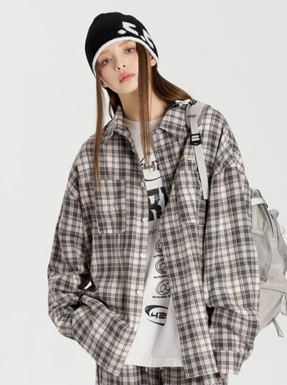 Couple Hip Hop Graffiti Plaid Set-Up