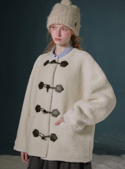 Vintage Horn Buckle Thickened Warm Coat