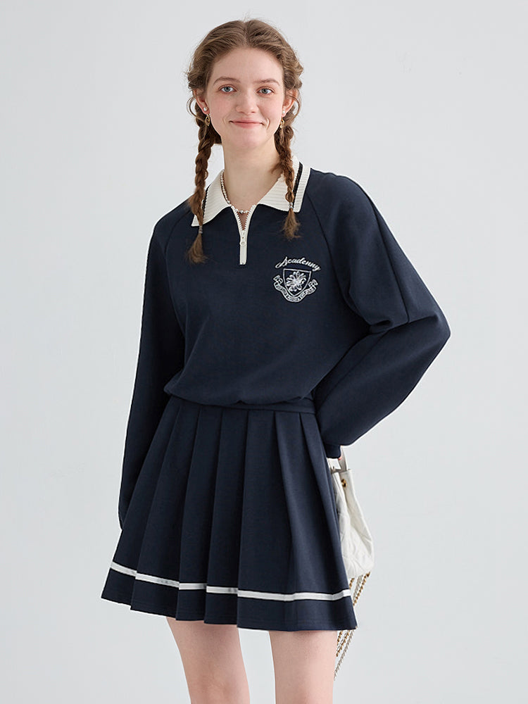 fake two-piece temperament polo dress