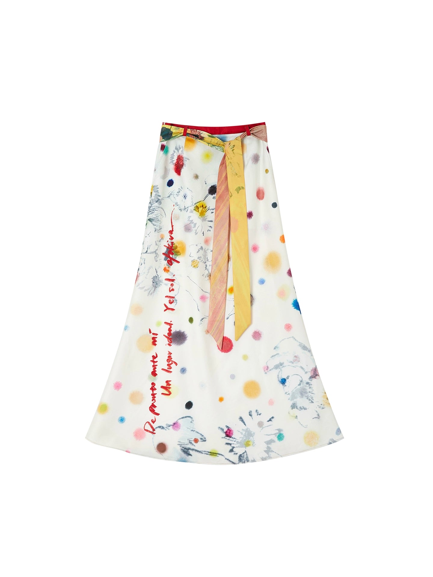 White Polka Dot A-line Skirt