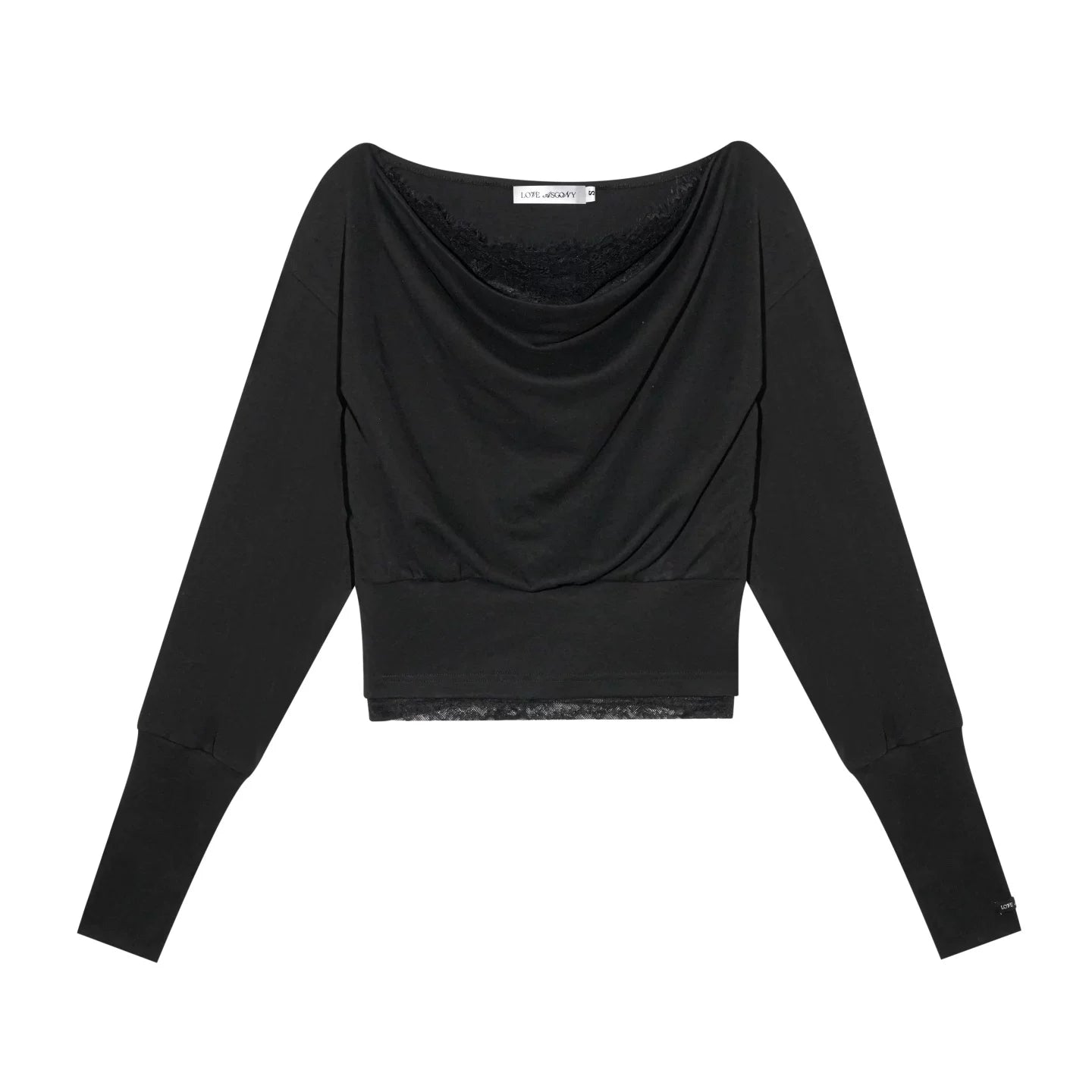 Off-Shoulder-Top mit Spitzeneinsatz