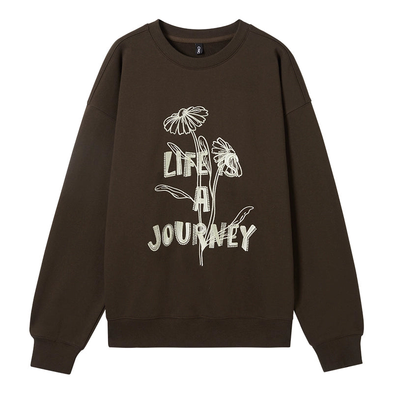 Graffiti Embroidered Color-Blocked Sweater