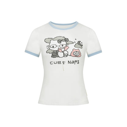 Original Cartoon Print Crop Top